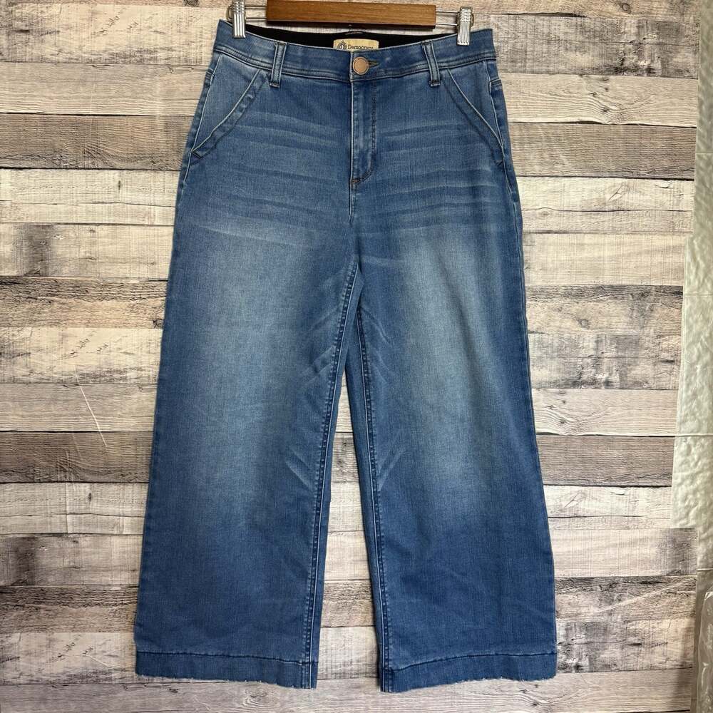 Democracy Jeans Women's 8 Blue Ab Technology Wide Leg Crop Stretch